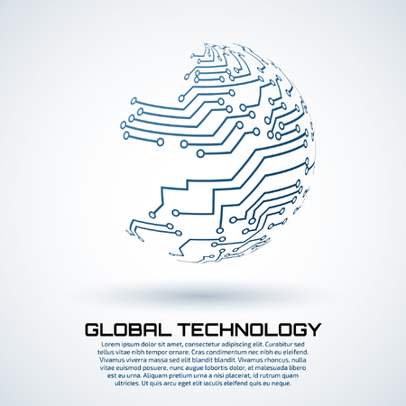 Abstract background. Vector illustration of digital technologies.のイラスト素材