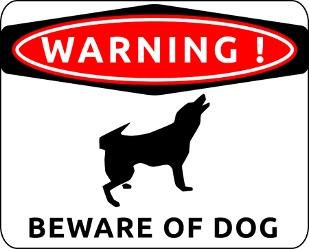 Warning sign of "Beware of dog" illustrationのイラスト素材