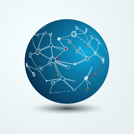 Abstract technology sphere. Vector illustration.のイラスト素材