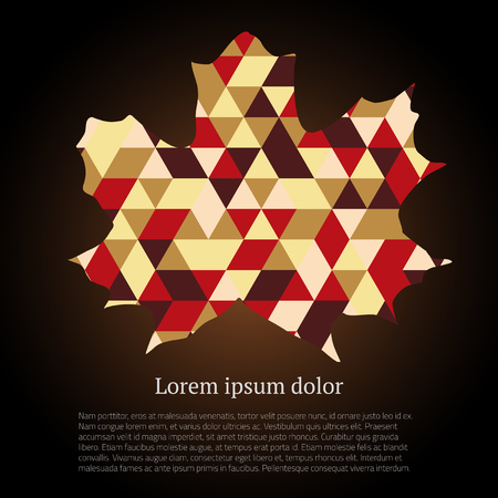 Leaf with mosaic pattern inside. Vector illustration.のイラスト素材