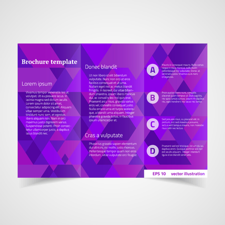 Geometric purple brochure template illustration.のイラスト素材