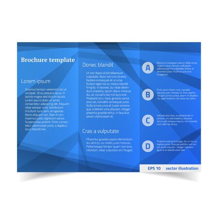 Geometric blue brochure template illustration.のイラスト素材