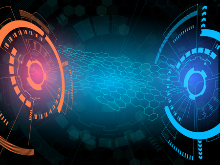 Sci fi futuristic user interface. Vector illustration.のイラスト素材