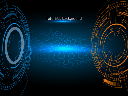 Sci-fi futuristic user interface. Vector illustration.のイラスト素材