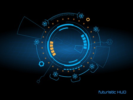 Sci fi futuristic user interface. Vector illustration.のイラスト素材
