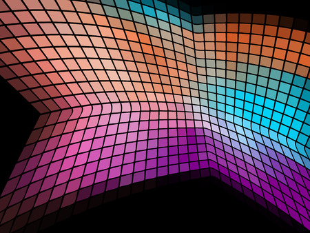 Abstract colored mosaic on black background. Vector illustration.のイラスト素材