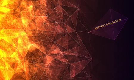 Triangular tech background with connections. Vector illustration.のイラスト素材