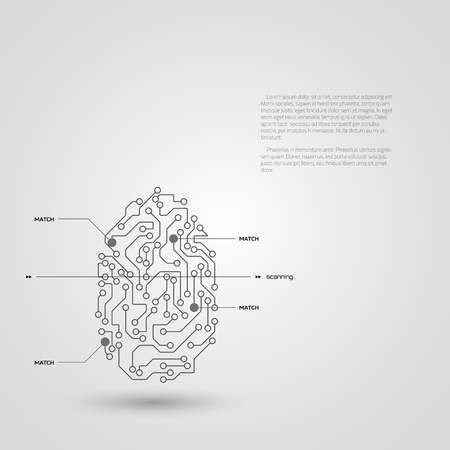 Concept of fingerprint technology identification. Vector illustration.のイラスト素材
