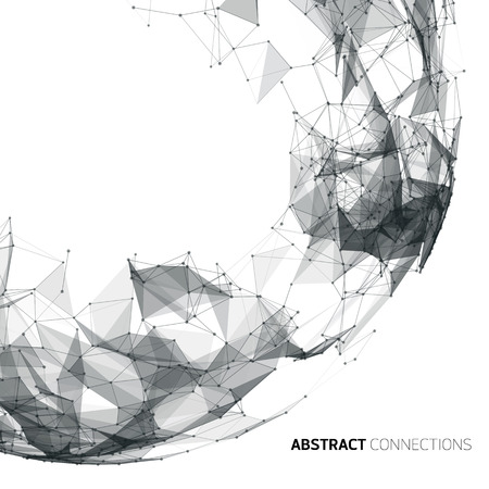 Abstract futuristic background with dots, lines and triangles. Vector illustration.のイラスト素材