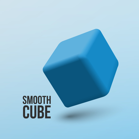 Vector design element. Blue smooth cube.のイラスト素材