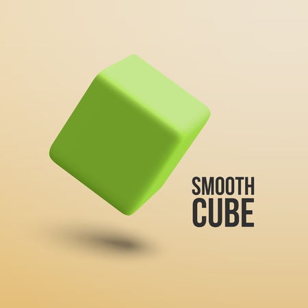 Vector design element. Green smooth cube.のイラスト素材