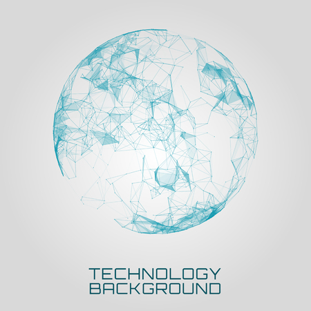 Abstract futuristic background with dots and lines. Vector illustration.のイラスト素材