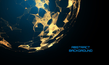 Abstract futuristic background with dots and lines Vector illustration.のイラスト素材