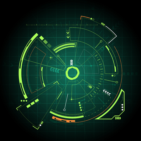 Sci-fi futuristic user interface. Vector illustration.のイラスト素材
