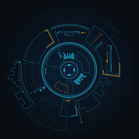 Sci-fi futuristic user interface. Vector illustration.のイラスト素材
