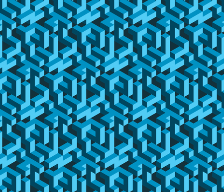 Isometric labyrynth. Abstract vector seamless patternのイラスト素材
