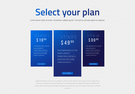 Web pricing table design for business .Vector illustration.のイラスト素材