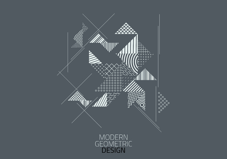 Modern geometric flat pattern. Memphis style vector illustrationのイラスト素材