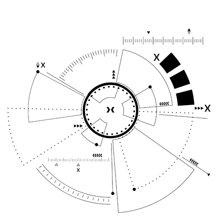 Digital futuristic user interface, HUD for app and web. Abstract vector illustration futuristic concept.のイラスト素材