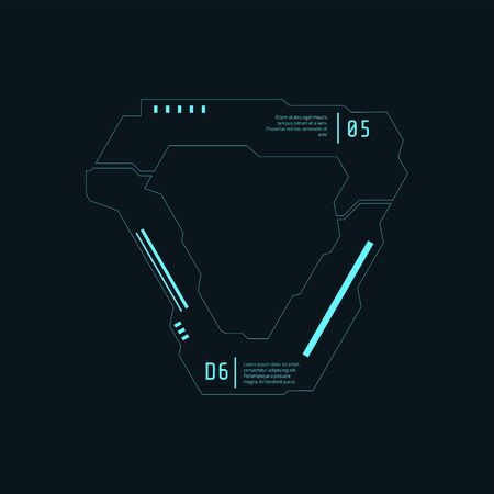 Sci-fi futuristic vector HUD. Virtual reality technology dashboard.のイラスト素材