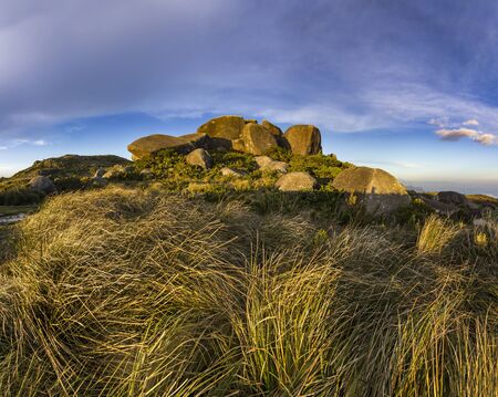 colorful sunset above brasil mountainsの写真素材