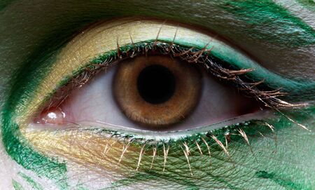 close up of girl's eyezone elven bodyartの写真素材