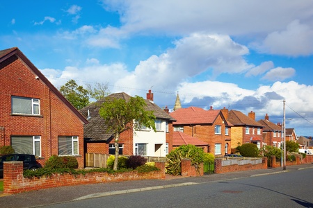 private sector of houses on the uptown of Belfastの写真素材