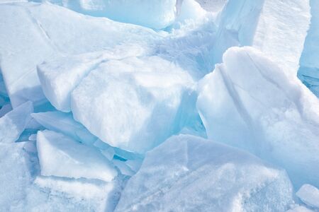 outdoor view of multiple clean ice blocks 