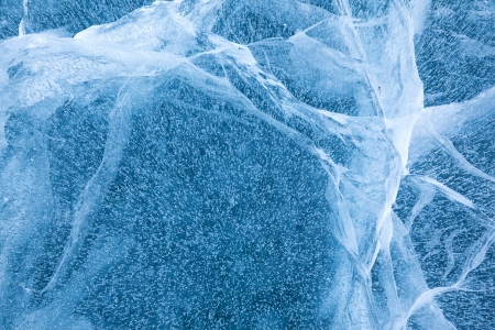 Texture of ice of Baikal lake in Siberia の写真素材
