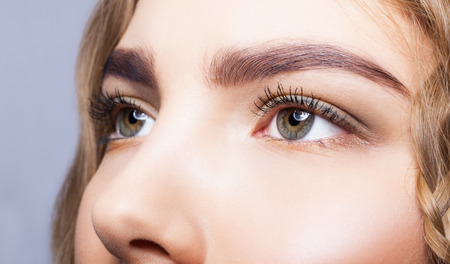 Close-up shot of female eyes makeupの写真素材
