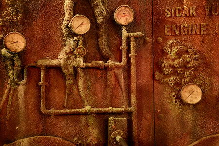 ISTANBUL, TURKEY  JULY 11, 2014: Istanbul Sea Life Aquarium TurkuaZoo. The hall of Liberty Ship wreck. Reconstruction of the interior of the sunken ship.のeditorial素材