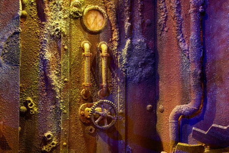 ISTANBUL, TURKEY  JULY 11, 2014: Istanbul Sea Life Aquarium TurkuaZoo. The hall of Liberty Ship wreck. Reconstruction of the interior of the sunken ship.のeditorial素材