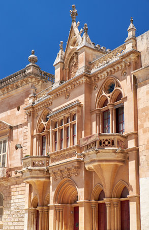 Mdina, MALTA Ã¢ï¿½ï¿½ JULY 29: The Baroque style facade of the austere BishopÃ¢ï¿½ï¿½s Palace on the Pjazza San Pawl in Mdina. Maltaのeditorial素材