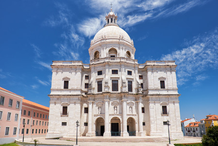 The baroque style central facade of National Pantheon, originally Church of Santa Engracia. Lisbon. Portugal.の写真素材