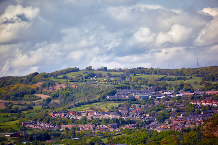 Bird's eye area of the South Yorkshire countryside in the countryside of South Yorkshire. Englandの写真素材