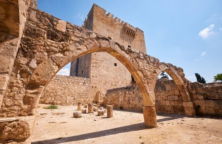 The remains of the old arches near the keep of  Kolossi Castle. Kolossi. Limassol District. Cyprus