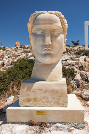 AYIA NAPA, CYPRUS - JUNE 18, 2018: Sculpture of Ubasev Vladimir Aphrodite Cypridina in Ayia Napa international Sculpture Park. Cyprusのeditorial素材