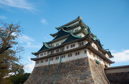 The view of the five stories main keep of Nagoya castle (Meijo), one of the most important castles of Edo period. Nagoya. Japanのeditorial素材