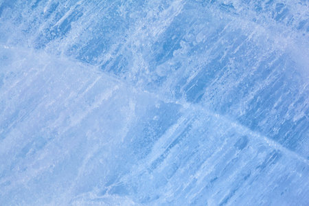 Texture of winter ice surface. Blue natural ice background.の写真素材