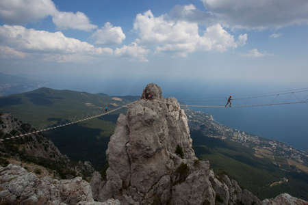 Suspension bridge.の写真素材