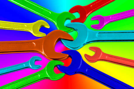 Multi-colored keys.