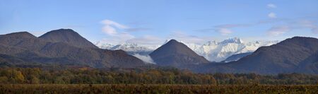 Clouds above the mountainsの写真素材