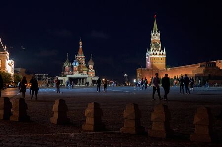 Moscow. Kremlin on the Red Square at nightのeditorial素材