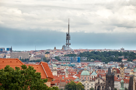Czech Republic. Prague. View of the Zizkov Television Tower in Prague. June 13, 2016のeditorial素材