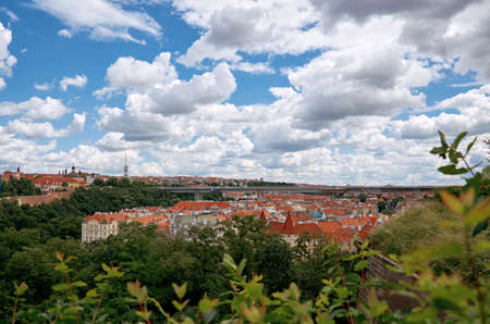 Czech Republic. Prague. The view from the height on the houses in Prague.の写真素材