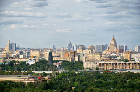 Russia. Moscow. View of Moscow from Vorobyovy Hills in Moscow. 20 June 2016.のeditorial素材