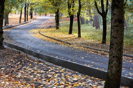 Russia. Stavropol region. Kislovodsk. Autumnal resort park in Kislovodsk. October 11, 2016.のeditorial素材