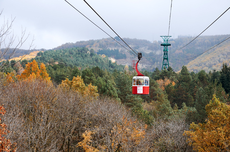 Russia. Stavropol region. Kislovodsk. Funicular in Kislovodsk. October 11, 2016.のeditorial素材