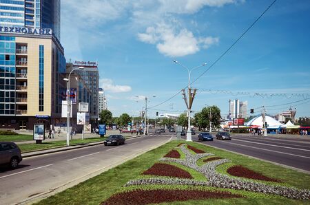 Belarus. Minsk. Town houses on the streets of Minsk. May 21, 2017のeditorial素材