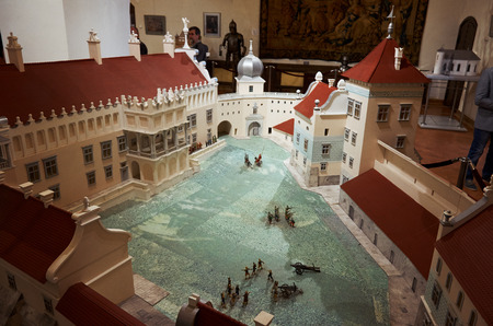 Belarus. The Grodno region. Mir Castle is a museum and castle complex. Exhibits inside the castle. May 22, 2017のeditorial素材